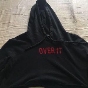 “over it” crop hoodie